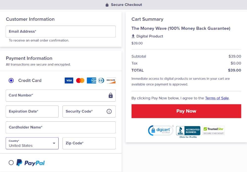 secure checkout page with encrypted payment protection